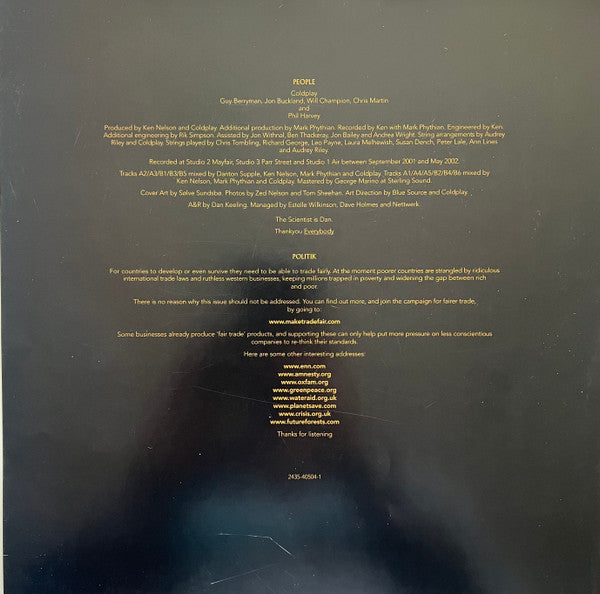 COLDPLAY - A RUSH OF BLOOD TO THE HEAD LP - VINYL 33RPM - 12" NUEVO 