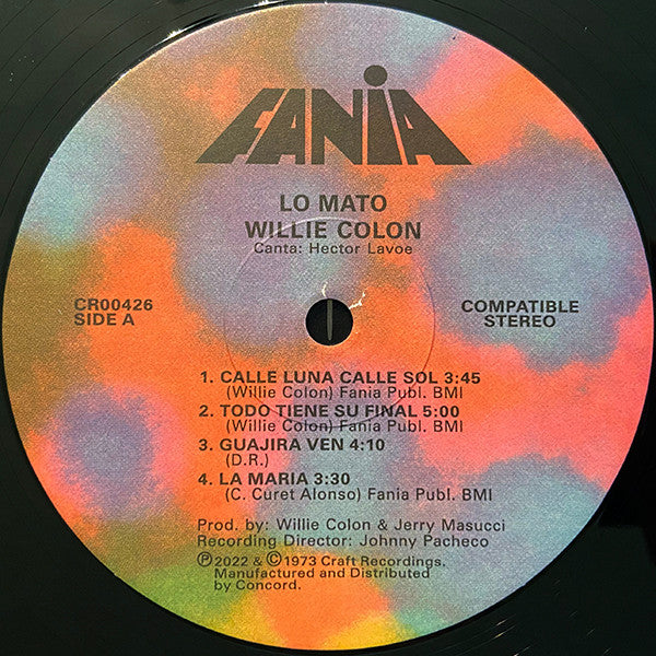 Willie Colon Lo Mato 33RPM Vinyl