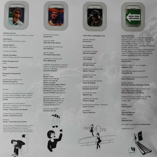 SODA STEREO - MTV UNPLUGGED - COMFORT Y MUSICA PARA VOLAR 2XLP 33RPM 